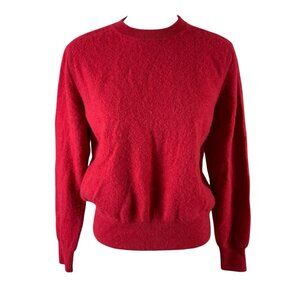 Marks & Spencer Autograph Red Cashmere Crewneck Sweater Luxe Soft Knitwear Large
